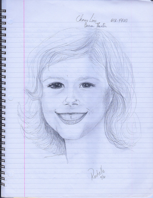 Sketch of Rochelle, pencil drawing