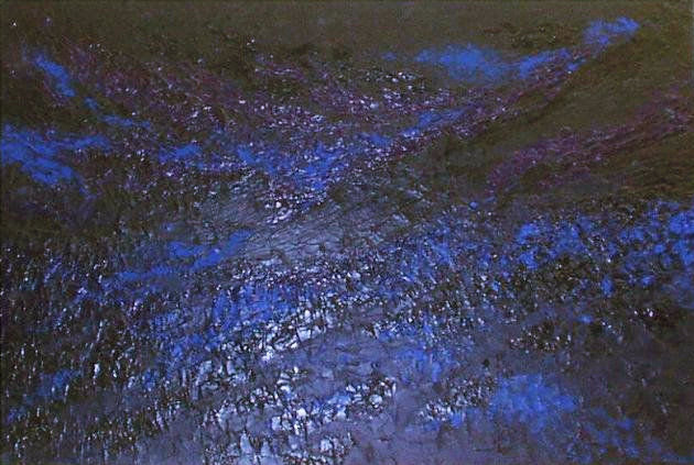 Blue on Blue acrylic painting